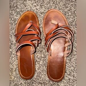 Brown Leather Strappy Sandals